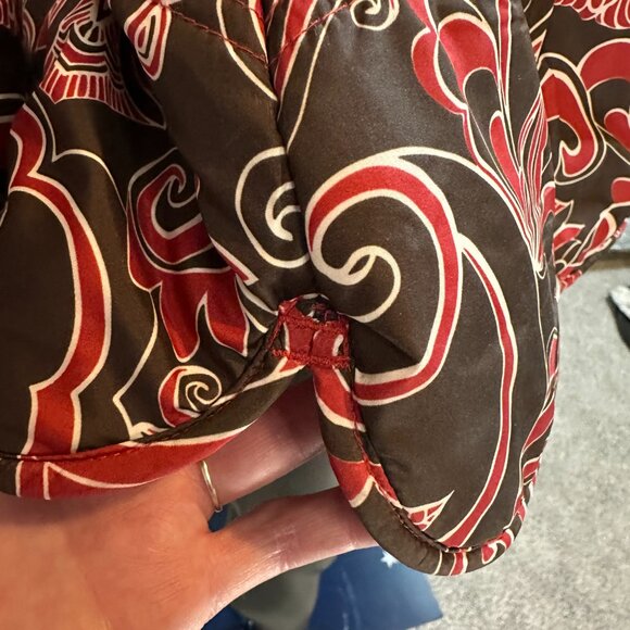 Aventura Melrose Jacket XL Brown Red Floral Fleece Lined Like New - Picture 6 of 9